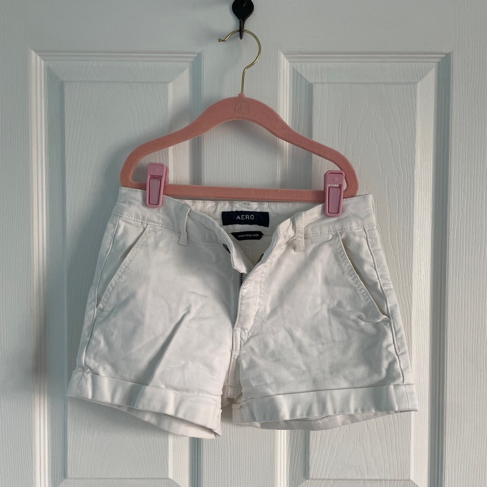 aeropostale white denim shorts
